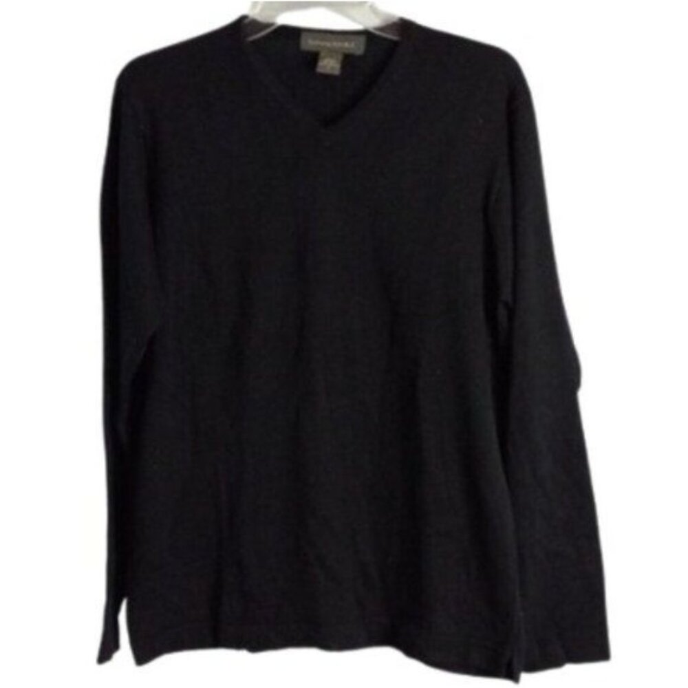 Banana Republic Size Small Black V-Neck Sweater Cotton Long Sleeve Lightweight